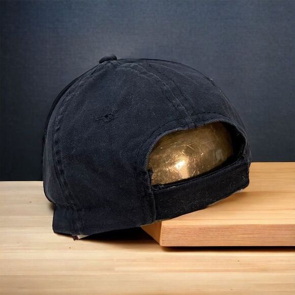 Black Cotton Baseball Running Hat Red Heart Embroidered Logo - Picture 5 of 5